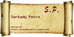 Sarkady Petra névjegykártya